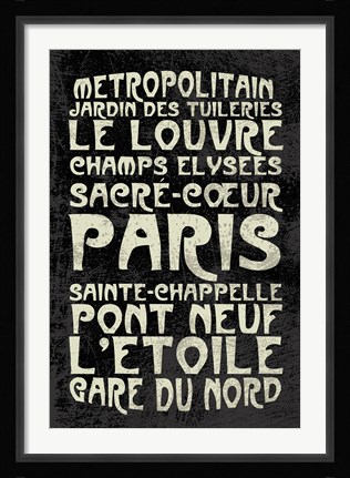 Framed Paris Words Print