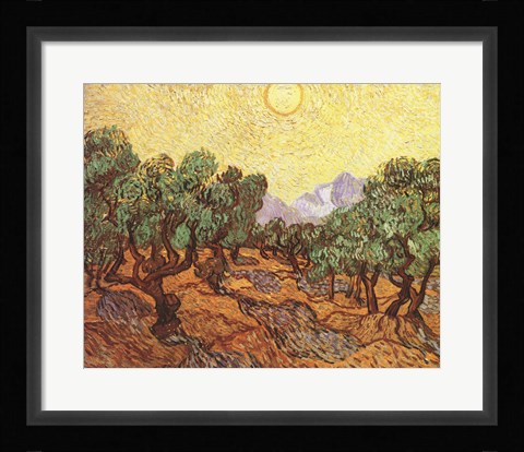 Framed Olive Trees, c.1889 Print