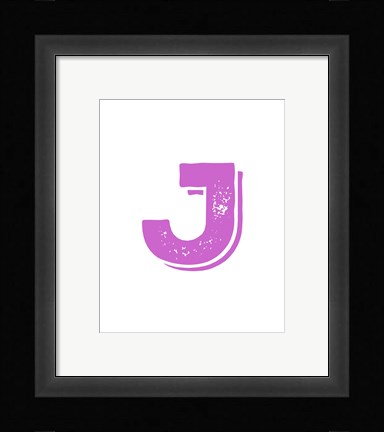 Framed J in Pink Print