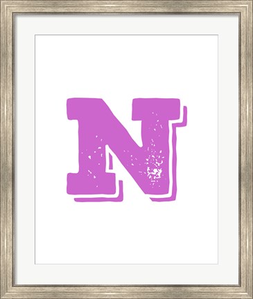 Framed N in Pink Print