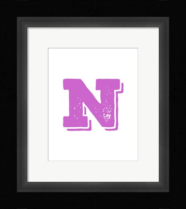 Framed N in Pink Print
