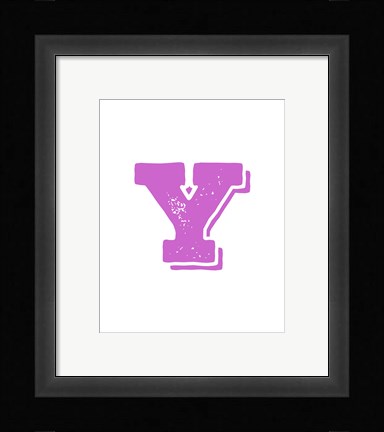 Framed Y in Pink Print