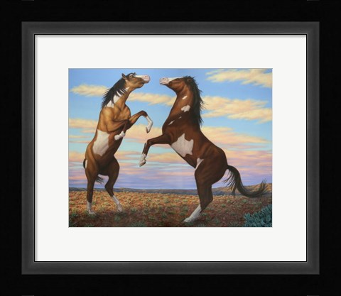 Framed Boxing Horses Print