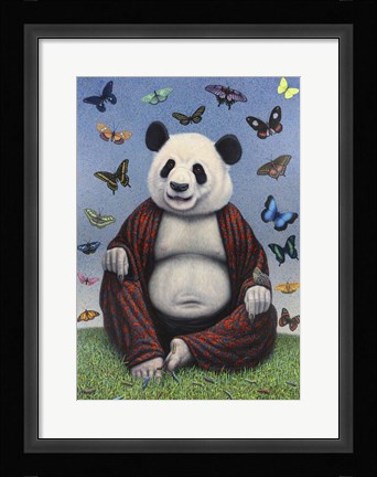 Framed Panda Buddha Print