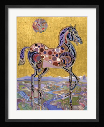 Framed Red Stallion Overlook Print