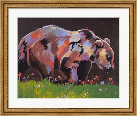 Framed Copper Bear Print