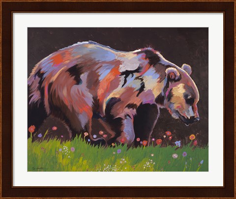 Framed Copper Bear Print