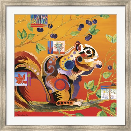 Framed Squirreling Away Print