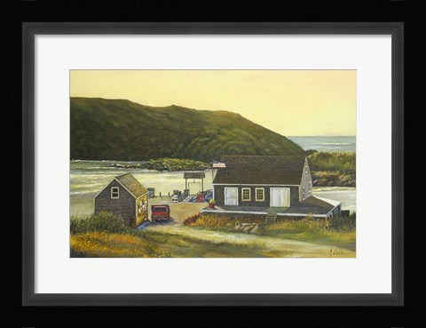 Framed Monhegan Wharf Print