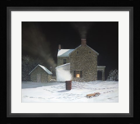 Framed Sledding Party Print