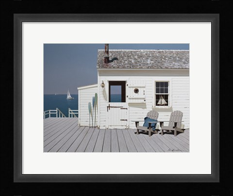 Framed Dock House Print