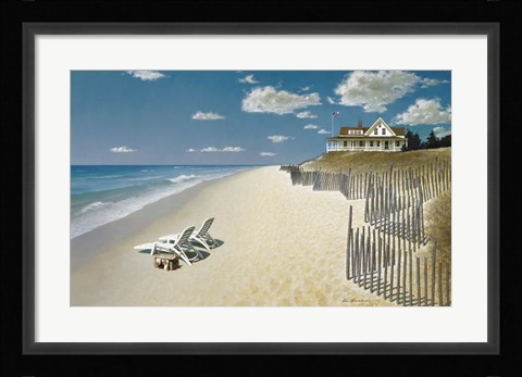 Framed Beach House View Print