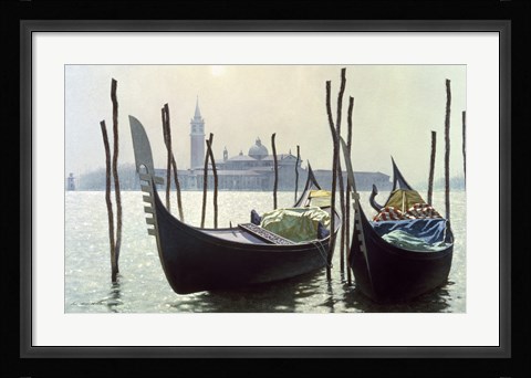 Framed Gondolas, Venice Print