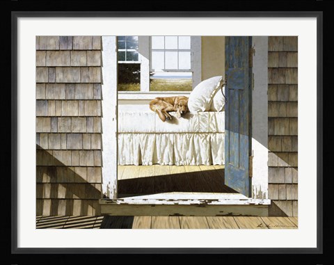 Framed Beach House Dog Print