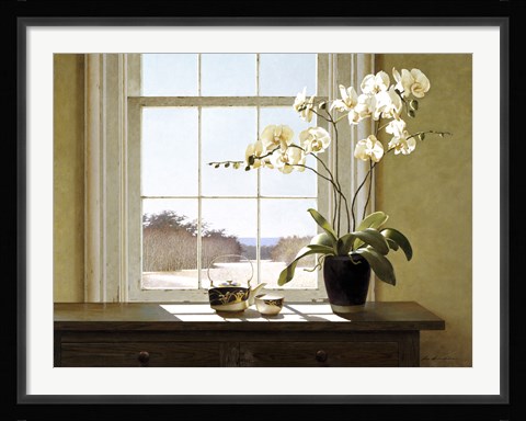 Framed Orchids In The Window 2 Print