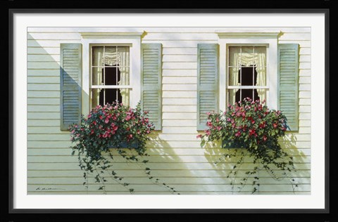 Framed Windows With Flowerboxes Print