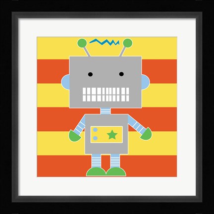 Framed Robot - Stripes Print