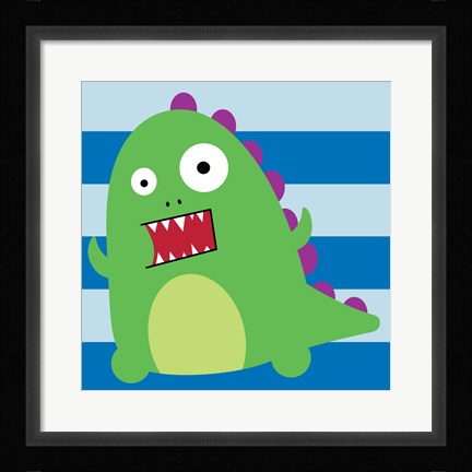 Framed Dinosaur - Stripes Print