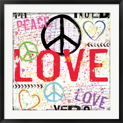Framed Love and Peace 1 Print