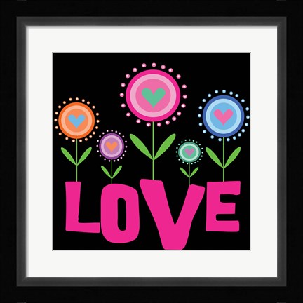 Framed Love Flowers Print
