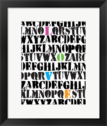 Framed Alphabet Love Print