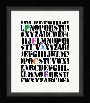 Framed Alphabet Peace Print