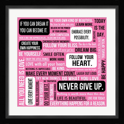 Framed Never Give Up 1 Print
