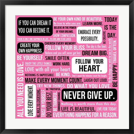 Framed Never Give Up 1 Print