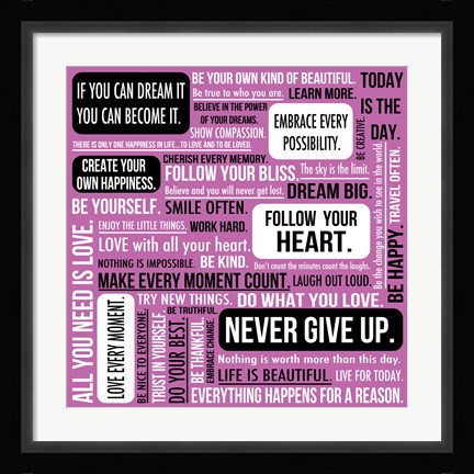 Framed Never Give Up 2 Print