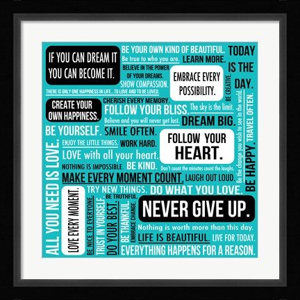 Framed Never Give Up 3 Print