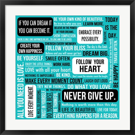 Framed Never Give Up 3 Print