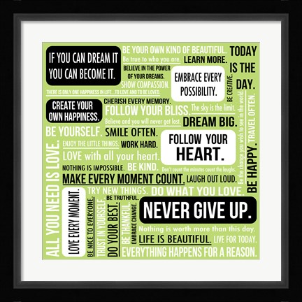 Framed Never Give Up 4 Print