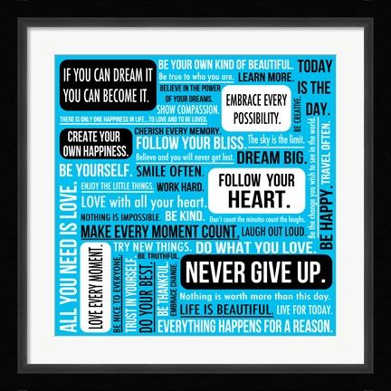 Framed Never Give Up 5 Print
