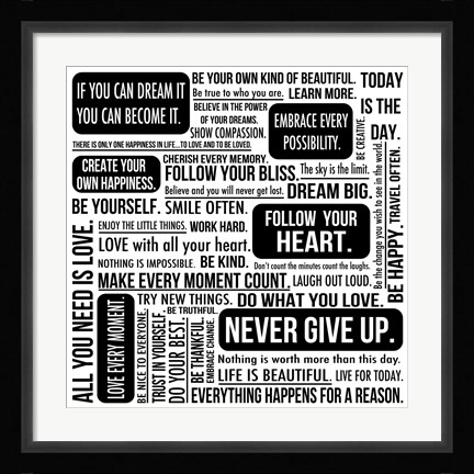 Framed Never Give Up 6 Print