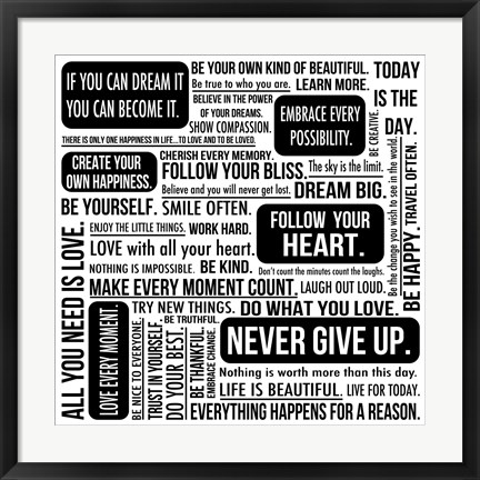 Framed Never Give Up 6 Print