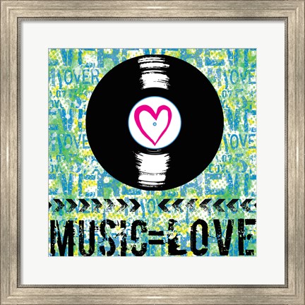 Framed Love - Music 2 Print