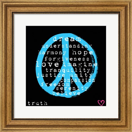 Framed Peace Words Print