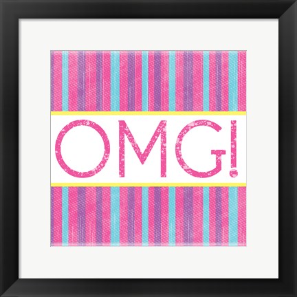 Framed OMG Stripes Print