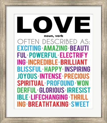Framed Love Definition Print
