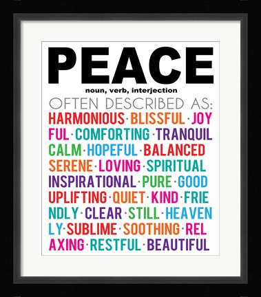 Framed Peace Definition Print