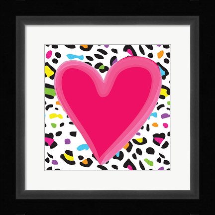 Framed Leopard Heart 1 Print