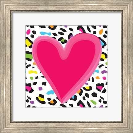 Framed Leopard Heart 1 Print