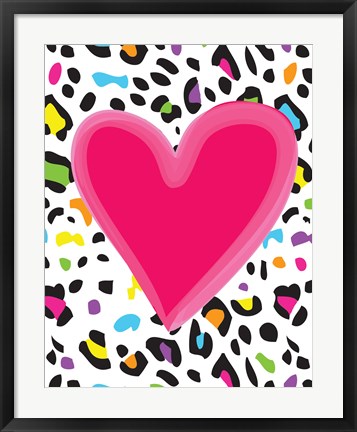 Framed Leopard Heart 2 Print