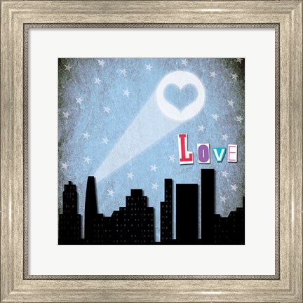 Framed Love Skyline Print