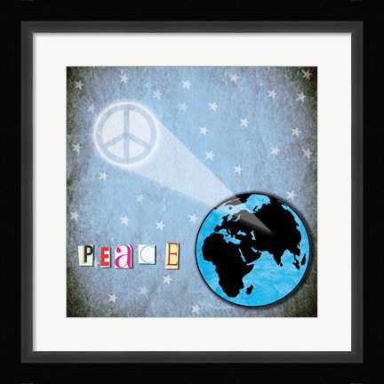 Framed Peace Earth Print