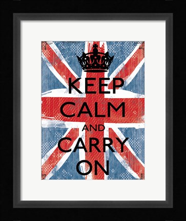 Framed Keep Calm And Carry On 1 Print