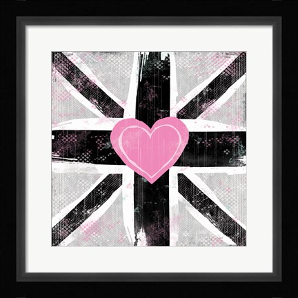 Framed Union Jack Heart I Print