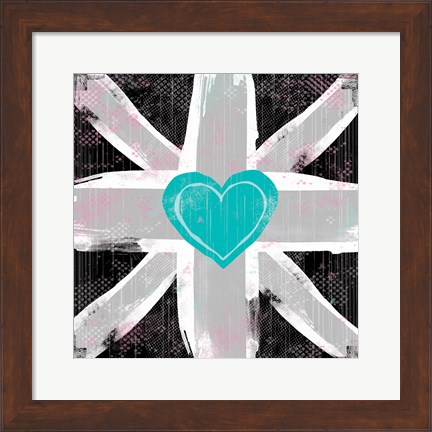 Framed Union Jack Heart II Print