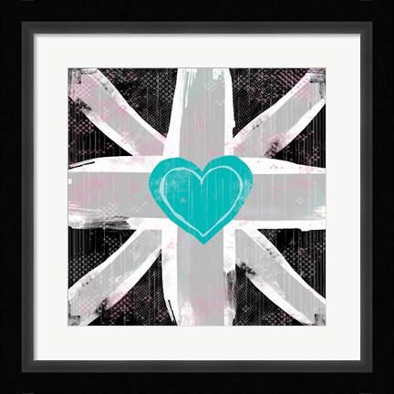 Framed Union Jack Heart II Print