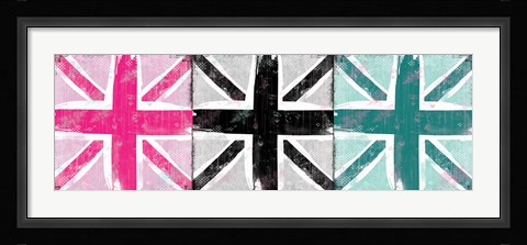 Framed Union Jack Three Square I Print